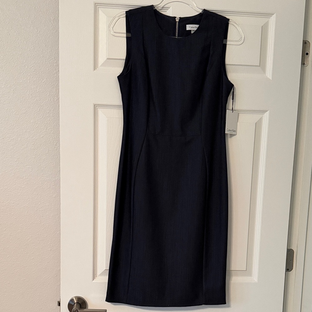 Calvin Klein Navy Sleeveless Sheath Dress